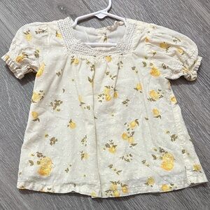 Jessica Simpson Kids Lemon Print Blouse in Cream and Yellow